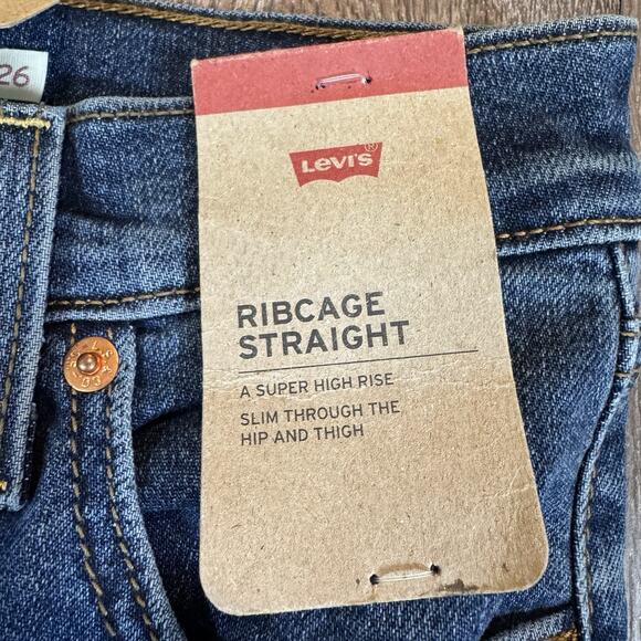 Levi's Women's Ultra-High Rise Ribcage Straight Jeans 26 - Picture 5 of 14